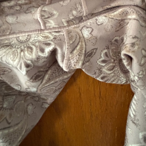 AERIE LIGHT MAUVE FLORAL LARGE LEGGINGS EUC HIGH WAIST‎ ANKLE - Picture 8 of 8